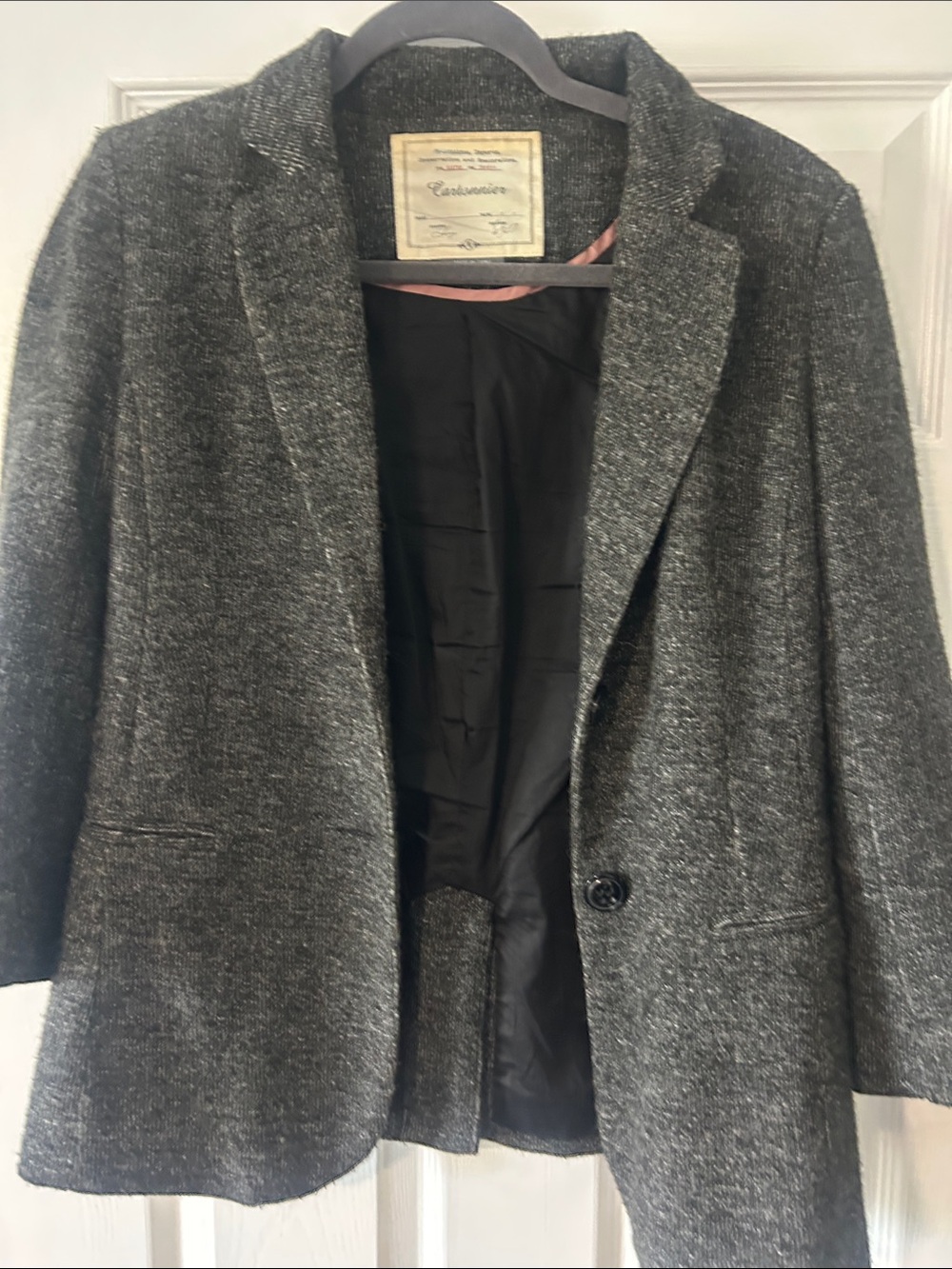 Caslon Charcoal Gray Wool-Blend Single-Button Blazer